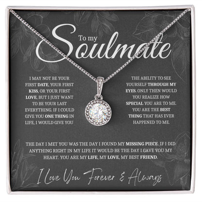 To My Soulmate Necklace | Gift for Girlfriend, Gift for Wife, Gift for Fiance | Eternal Hope Necklace | I Found My Missing Piece