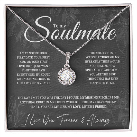 To My Soulmate Necklace | Gift for Girlfriend, Gift for Wife, Gift for Fiance | Eternal Hope Necklace | I Found My Missing Piece