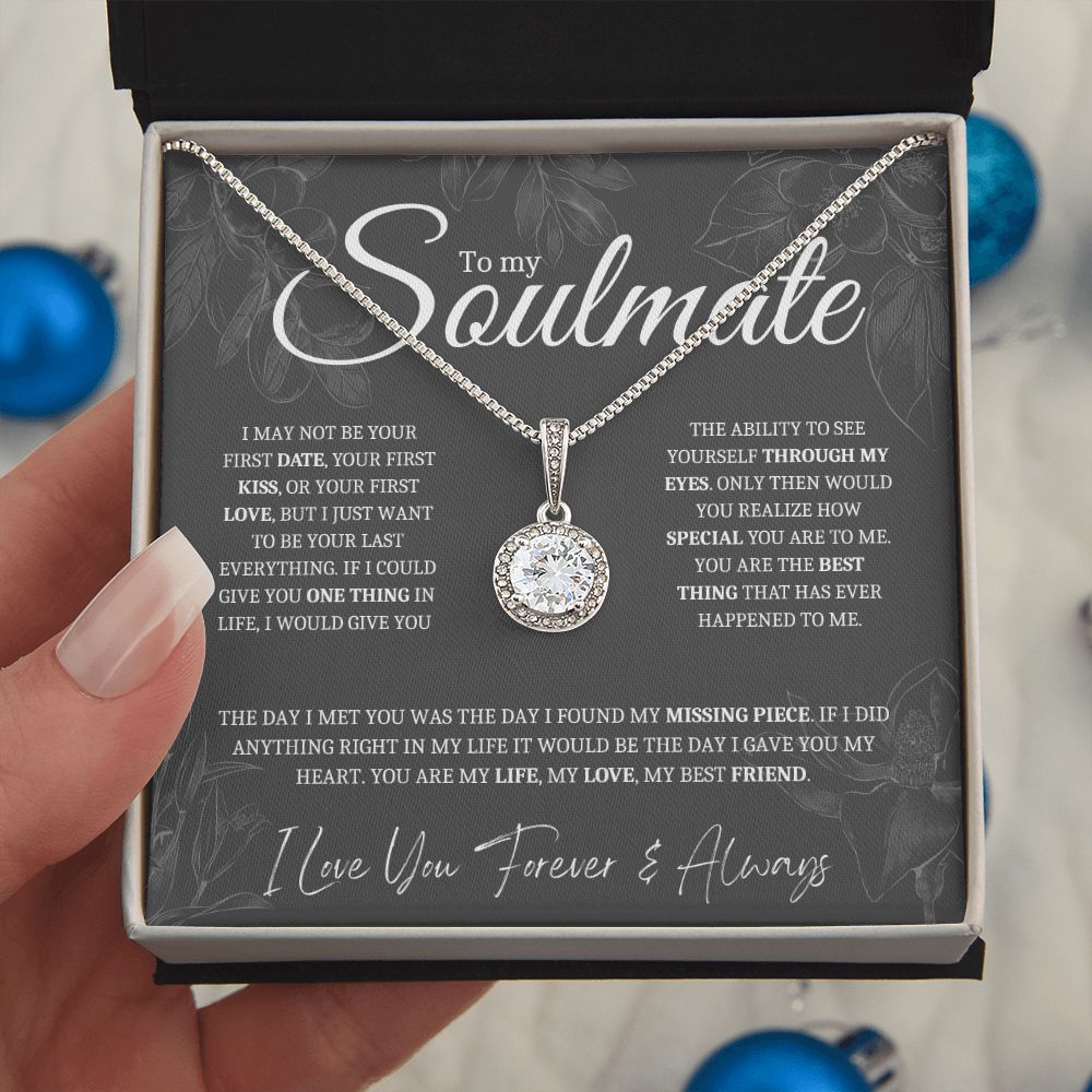 To My Soulmate Necklace | Gift for Girlfriend, Gift for Wife, Gift for Fiance | Eternal Hope Necklace | I Found My Missing Piece