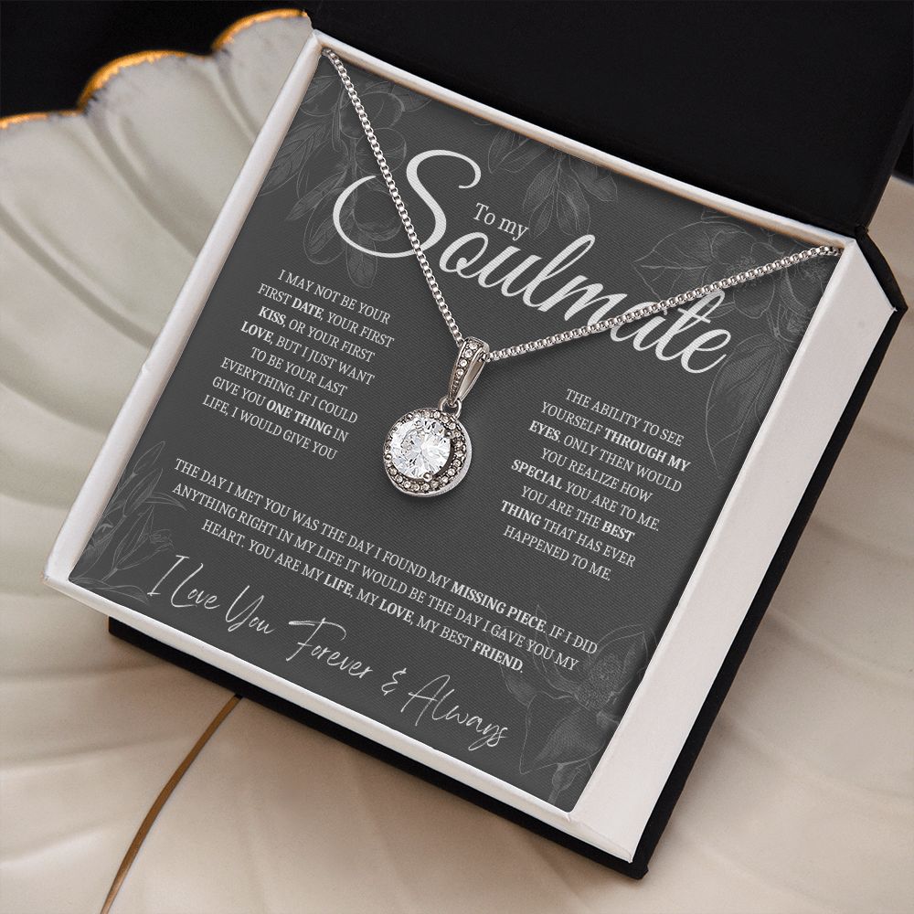 To My Soulmate Necklace | Gift for Girlfriend, Gift for Wife, Gift for Fiance | Eternal Hope Necklace | I Found My Missing Piece