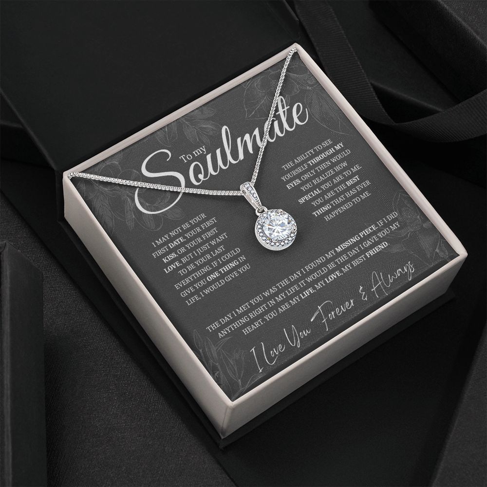 To My Soulmate Necklace | Gift for Girlfriend, Gift for Wife, Gift for Fiance | Eternal Hope Necklace | I Found My Missing Piece