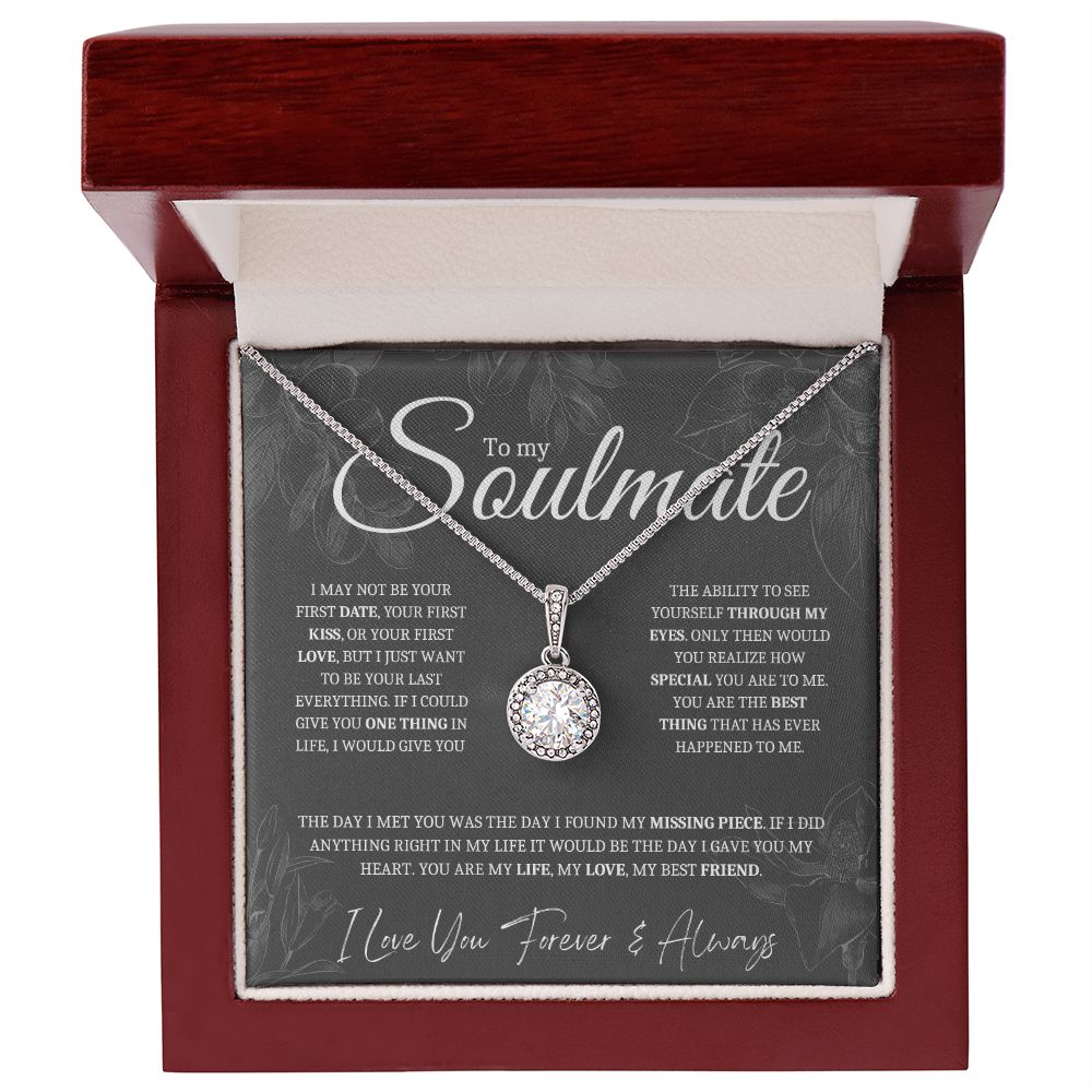 To My Soulmate Necklace | Gift for Girlfriend, Gift for Wife, Gift for Fiance | Eternal Hope Necklace | I Found My Missing Piece
