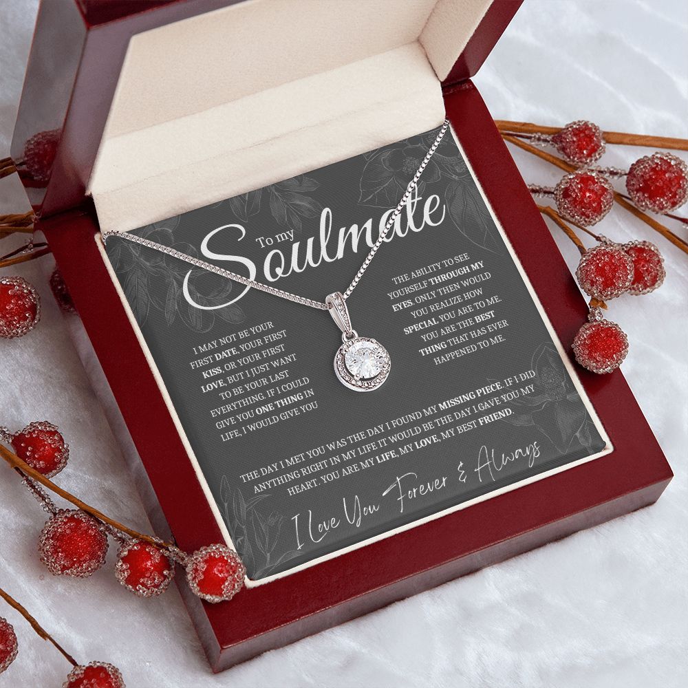 To My Soulmate Necklace | Gift for Girlfriend, Gift for Wife, Gift for Fiance | Eternal Hope Necklace | I Found My Missing Piece