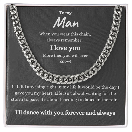 To My Man Cuban Link Chain Gift | When You Wear This Chain Always Remember