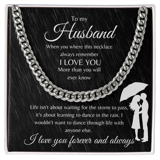 Cuban Link Chain Necklace for Husband From Wife | Gift for Husband | To my husband I love you forever and always