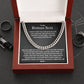 To My Bonus Son From Step Dad Cuban Link Chain Necklace | Life Gave Me The Gift Of You
