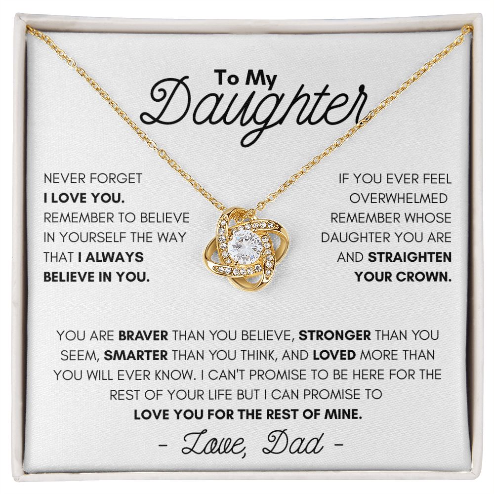 To Daughter From Dad | Love Knot Necklace | Never Forget I Love You