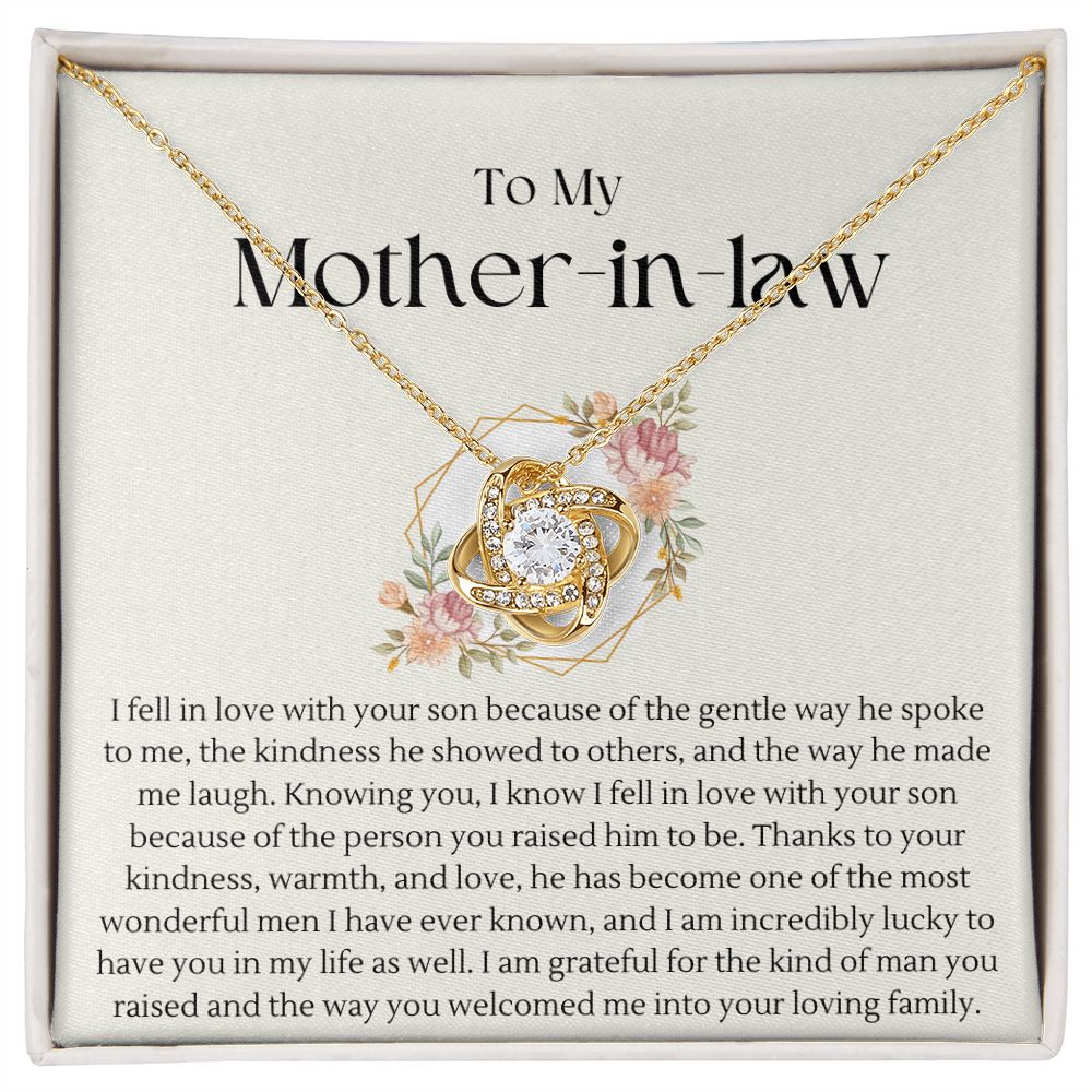 To My Mother in Law | Love Knot Necklace | Thank you for raising the man I love