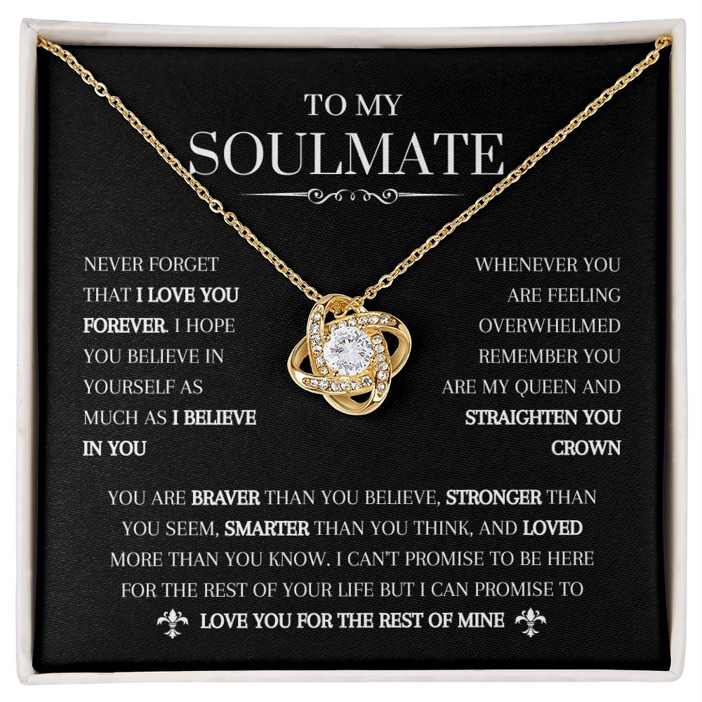 To My Soulmate Necklace | Never Forget I Love You | Love Knot Necklace