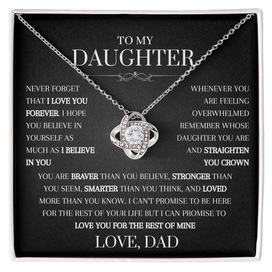 To My Daughter From Dad | Love Knot Necklace | Never Forget I Love You