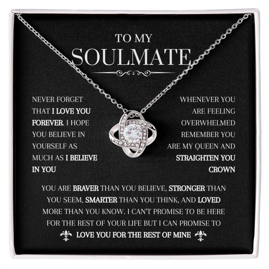 To My Soulmate Necklace | Never Forget I Love You | Love Knot Necklace