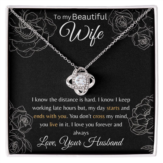 Perfect gift necklace to my Wife from Husband | Love Knot Necklace | Christmas, birthday, special occasion necklace