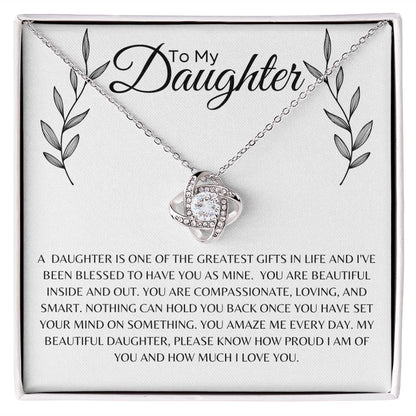 Sentimental Gift necklace for daughter | Christmas gift necklace | Love Knot Necklace | A daughter Is the greatest gift in life