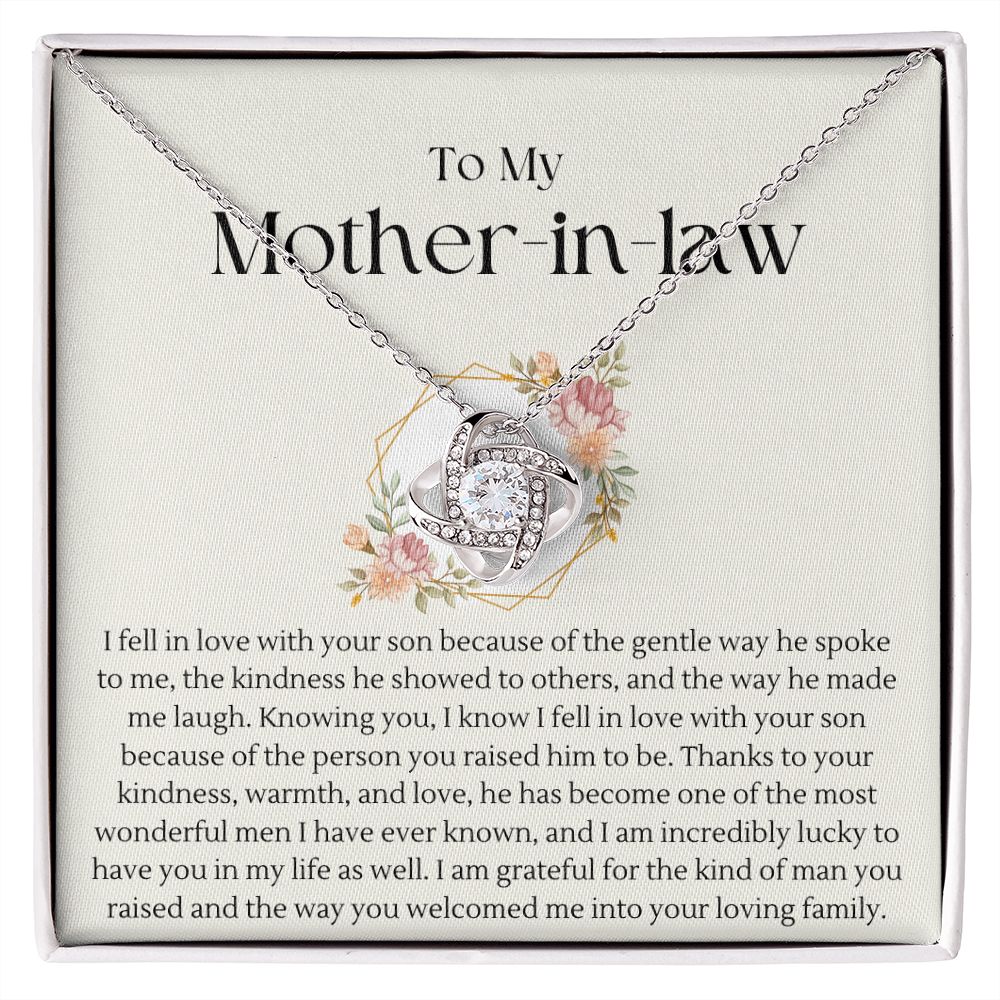 To My Mother in Law | Love Knot Necklace | Thank you for raising the man I love