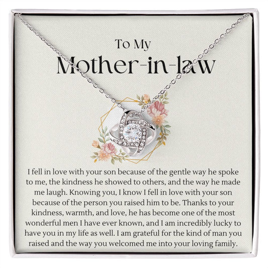 To My Mother in Law | Love Knot Necklace | Thank you for raising the man I love