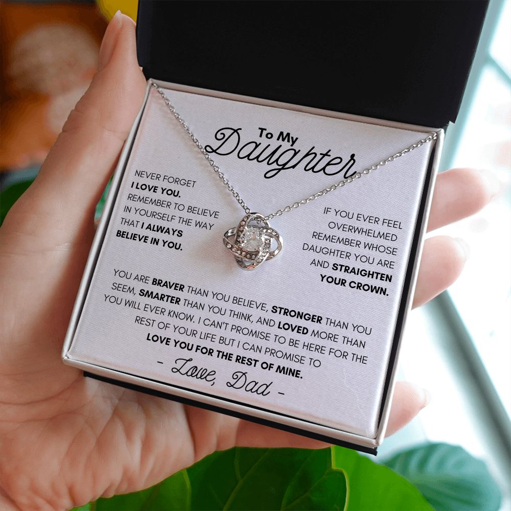 To Daughter From Dad | Love Knot Necklace | Never Forget I Love You