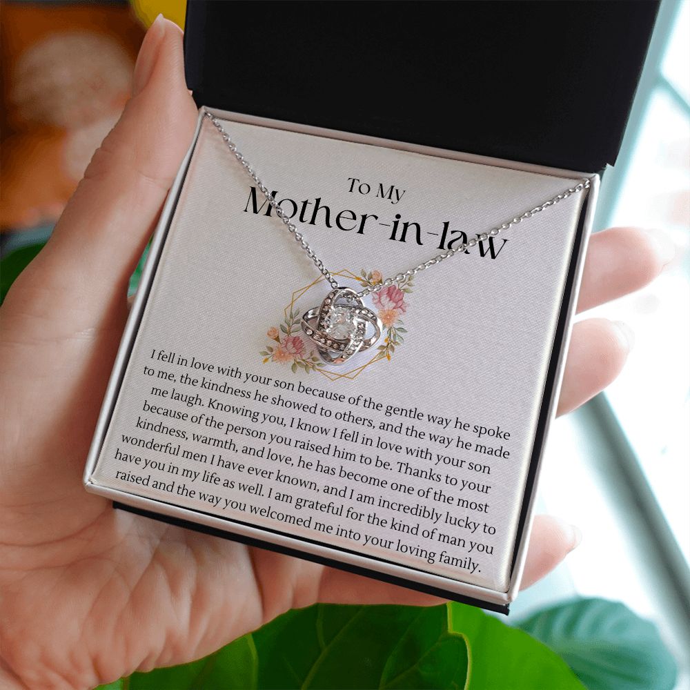 To My Mother in Law | Love Knot Necklace | Thank you for raising the man I love