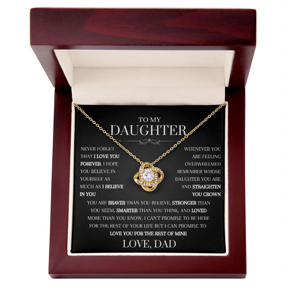 To My Daughter From Dad | Love Knot Necklace | Never Forget I Love You