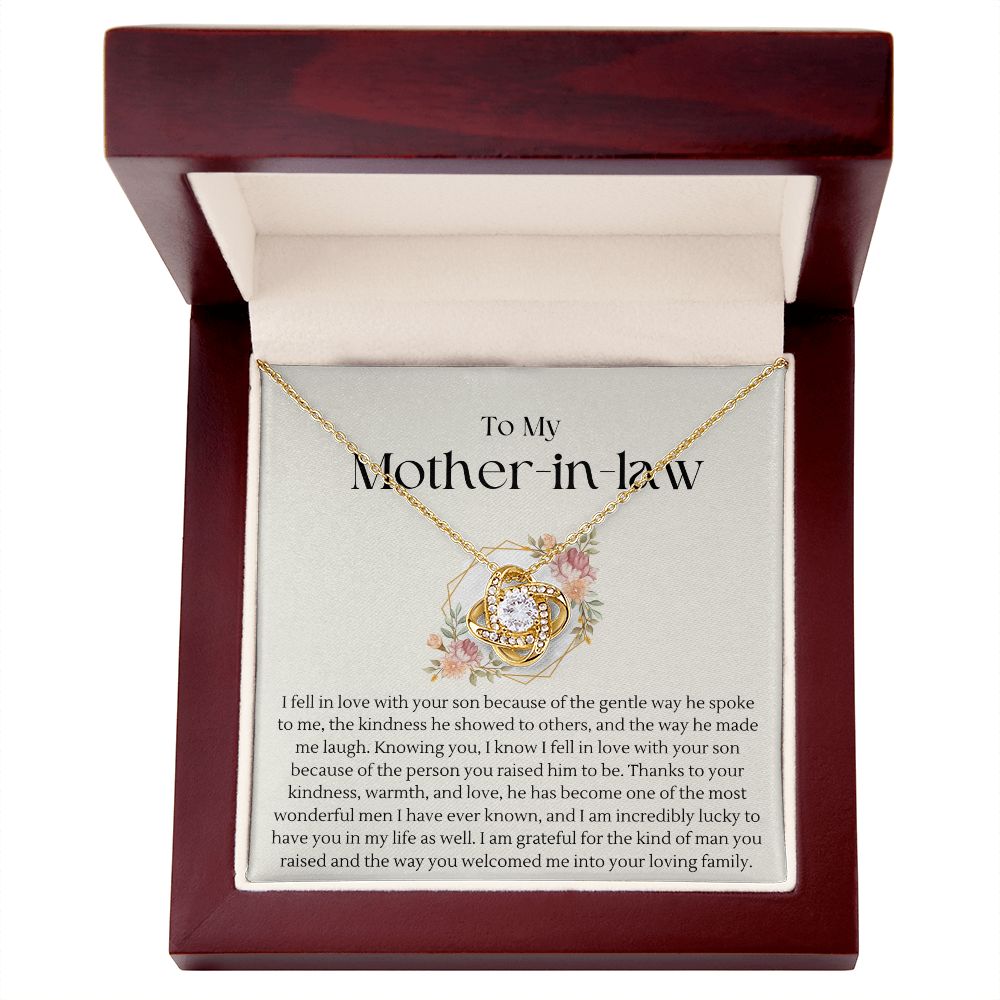 To My Mother in Law | Love Knot Necklace | Thank you for raising the man I love