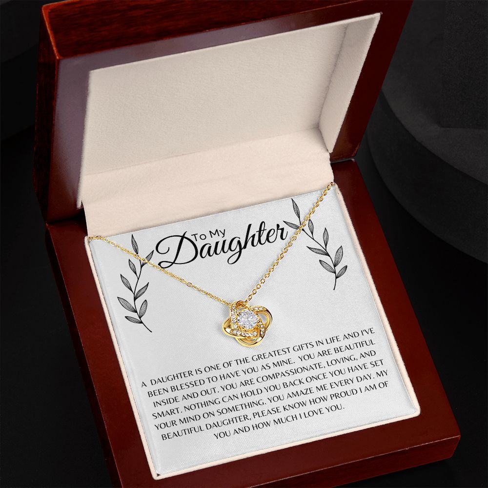 Sentimental Gift necklace for daughter | Christmas gift necklace | Love Knot Necklace | A daughter Is the greatest gift in life