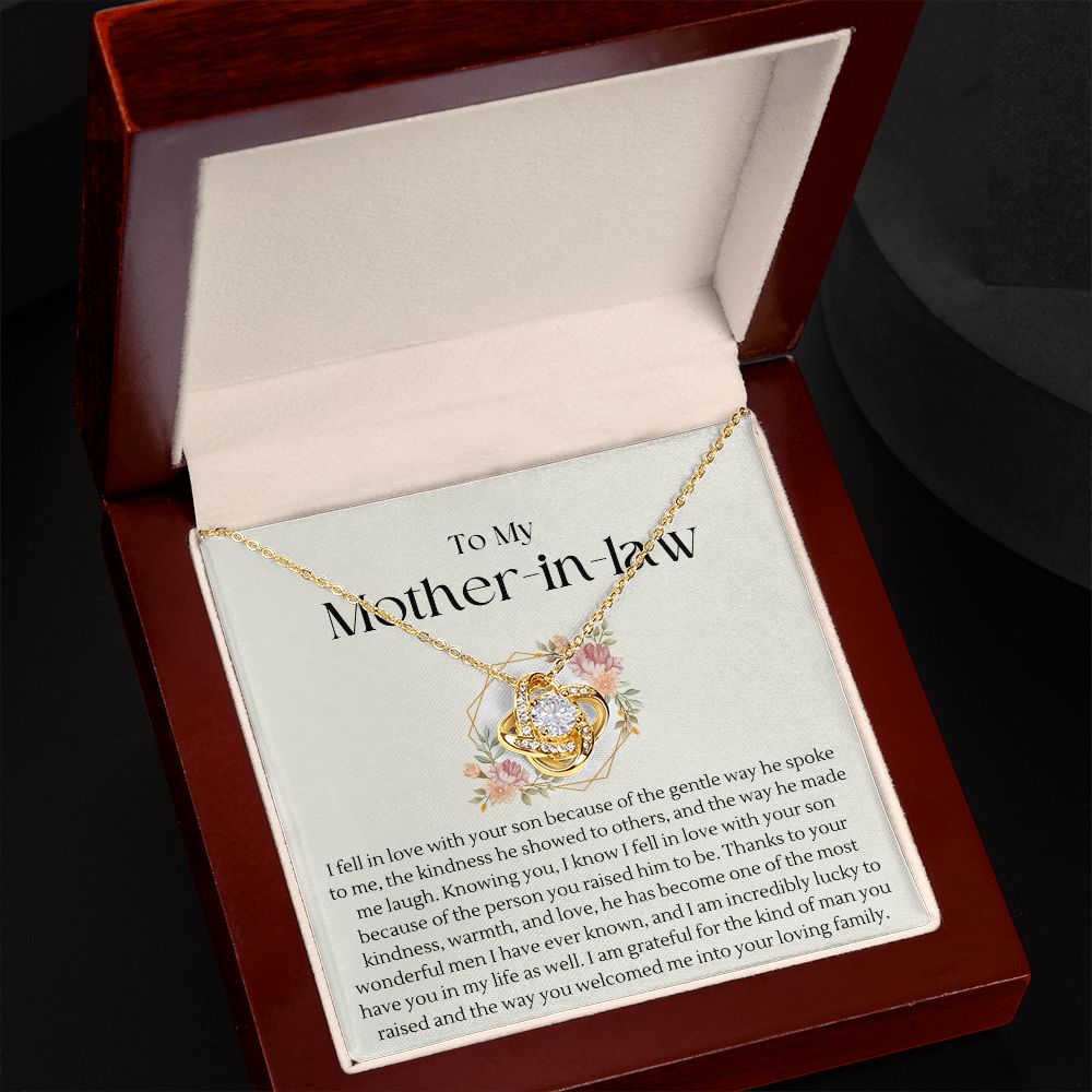 To My Mother in Law | Love Knot Necklace | Thank you for raising the man I love
