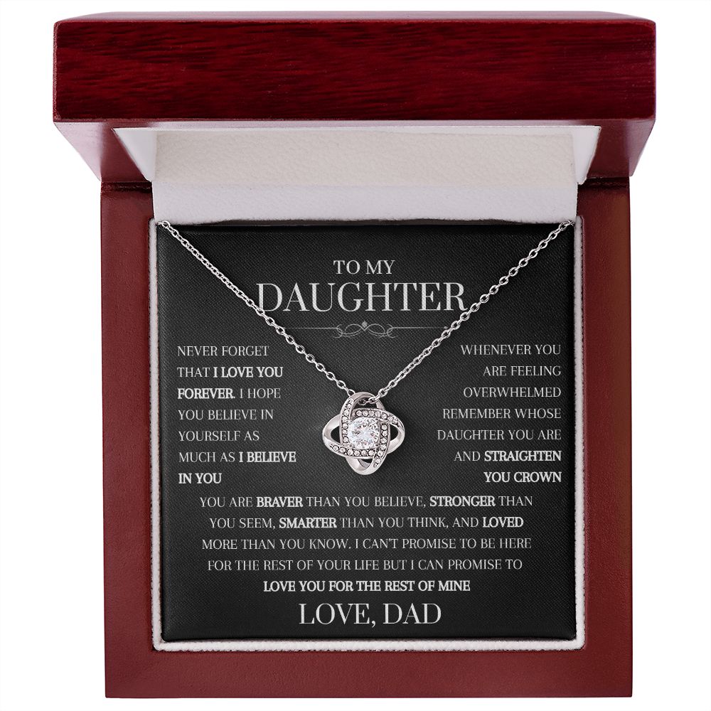 To My Daughter From Dad | Love Knot Necklace | Never Forget I Love You