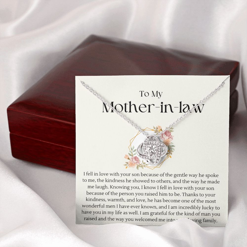 To My Mother in Law | Love Knot Necklace | Thank you for raising the man I love