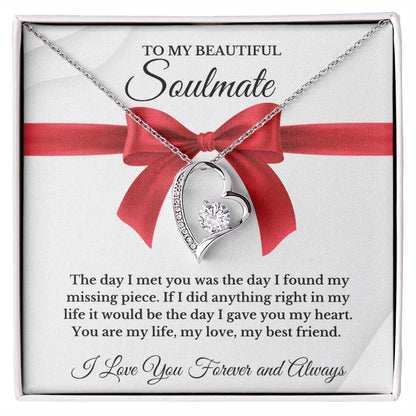 To My Beautiful Soulmate | Forever Love Necklace | I Love You Forever And Always | Valentines Day Gift Idea