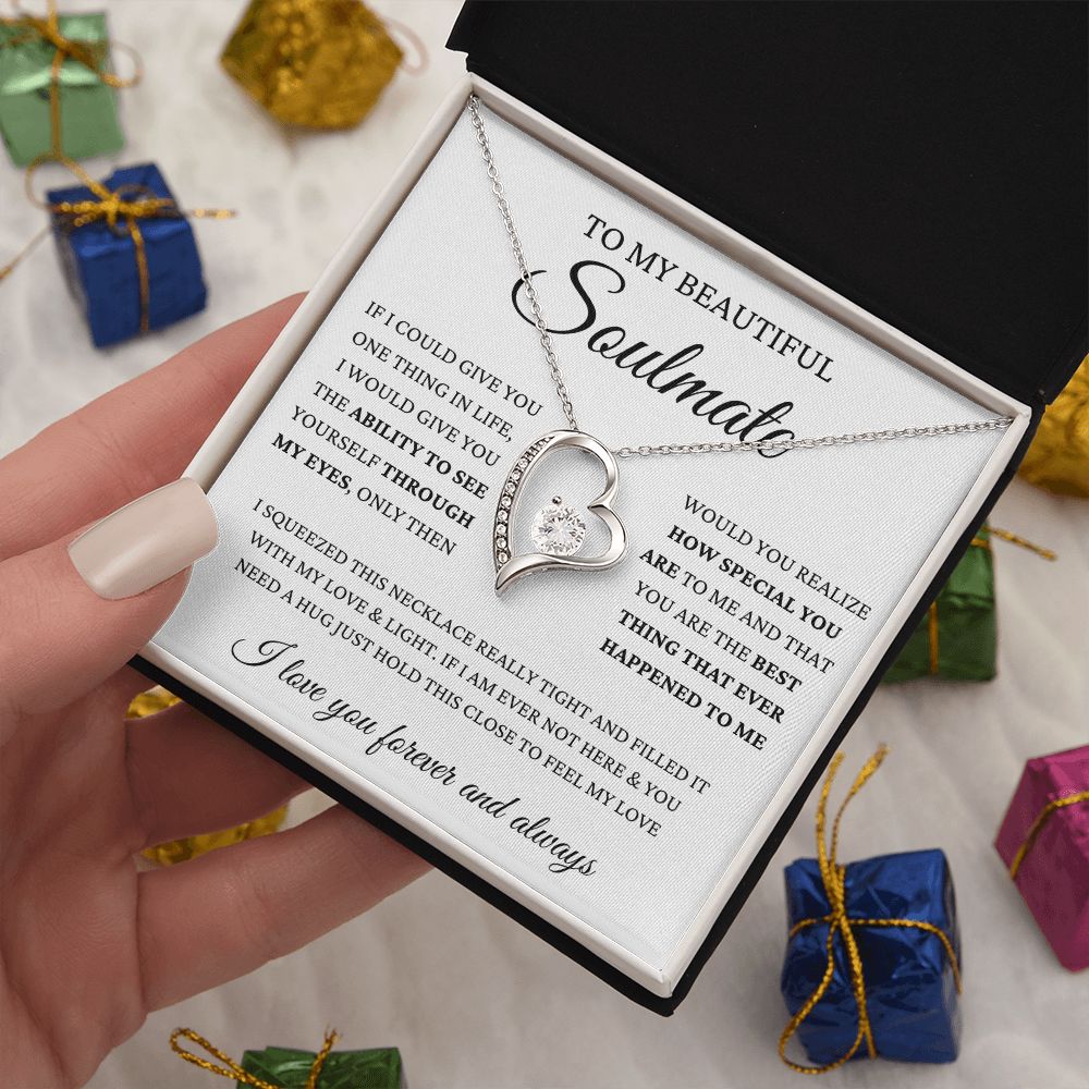 To My Beautiful Soulmate | Wife | Girlfriend | Forever Love Necklace | Valentine's Day I Love You Forever And Always