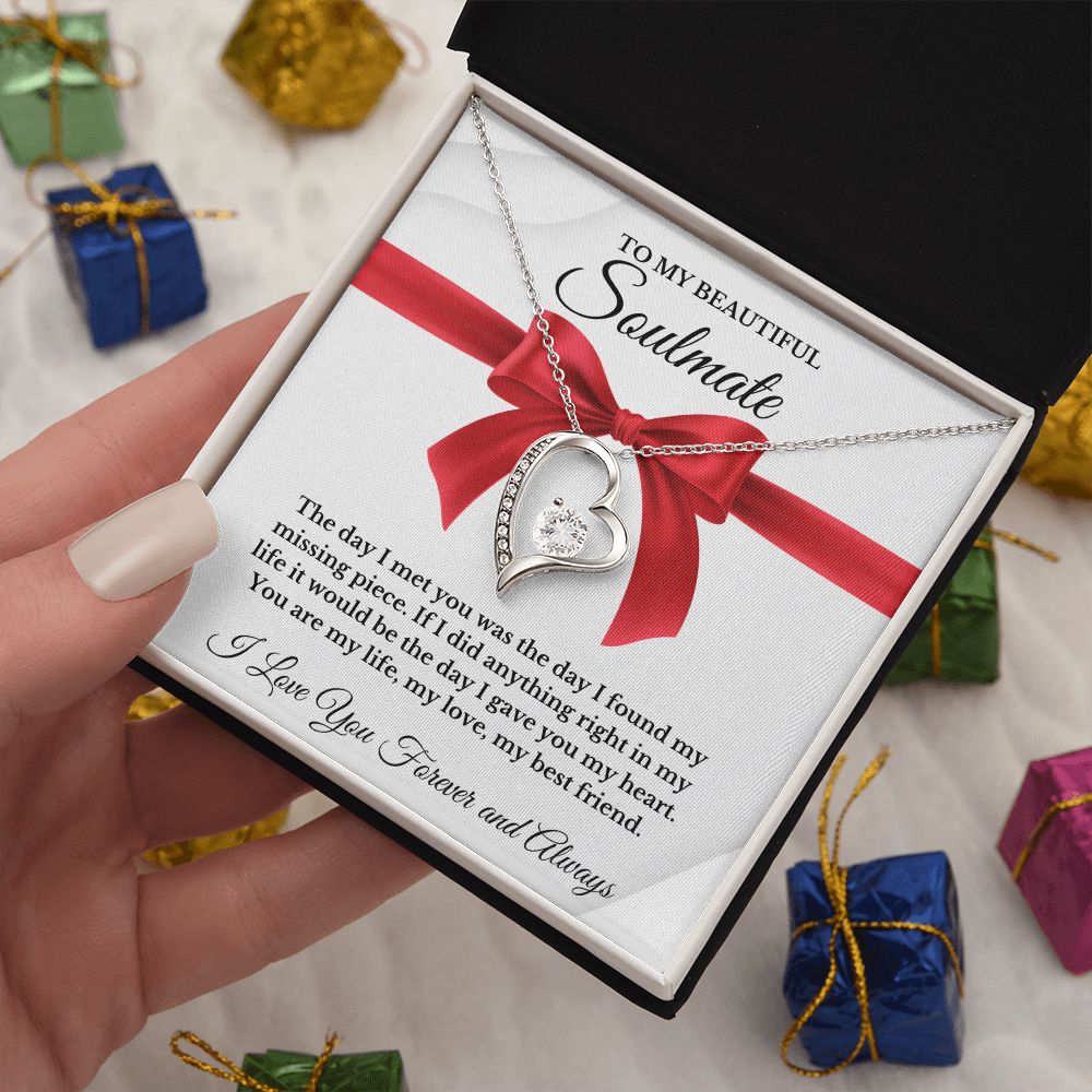 To My Beautiful Soulmate | Forever Love Necklace | I Love You Forever And Always | Valentines Day Gift Idea