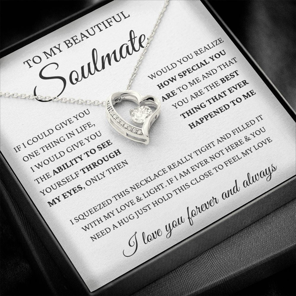 To My Beautiful Soulmate | Wife | Girlfriend | Forever Love Necklace | Valentine's Day I Love You Forever And Always