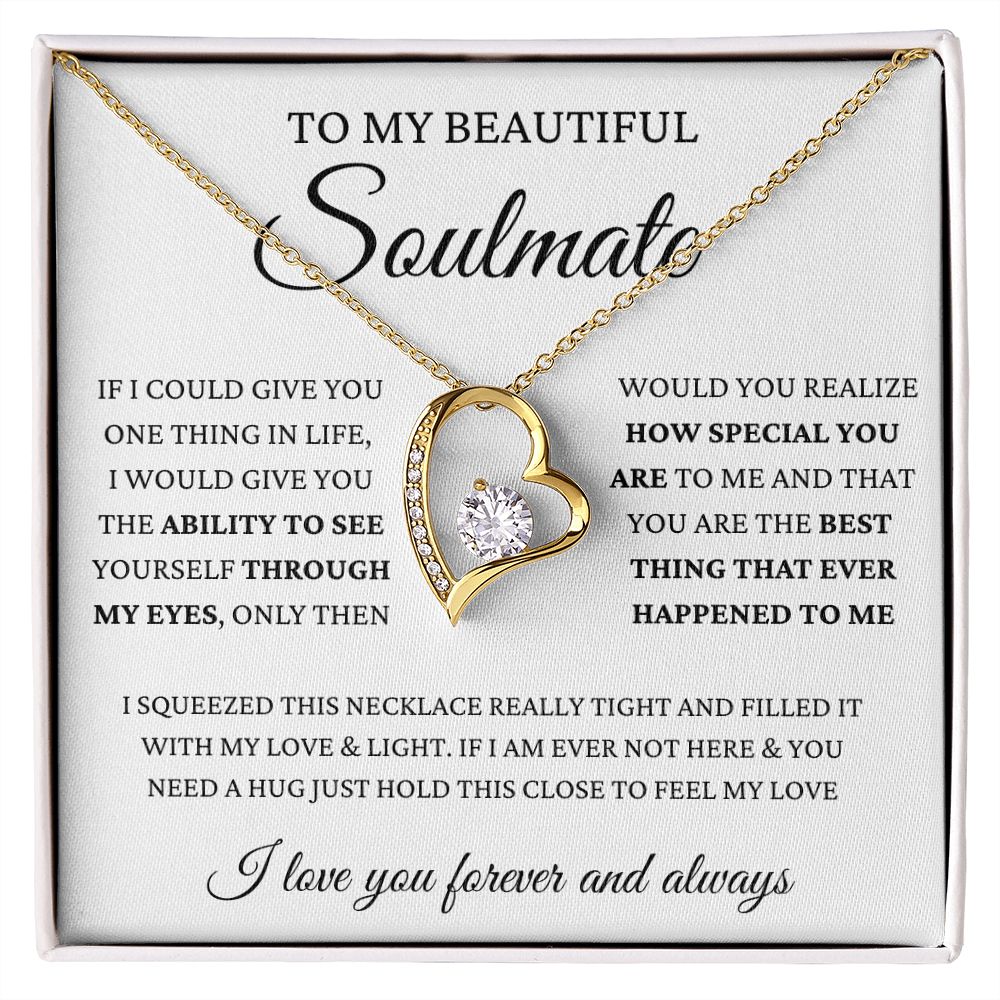 To My Beautiful Soulmate | Wife | Girlfriend | Forever Love Necklace | Valentine's Day I Love You Forever And Always